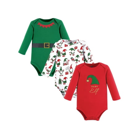 Hudson Baby Cotton Long-Sleeve Bodysuits, 3- Pack, Newborn- 24 Months