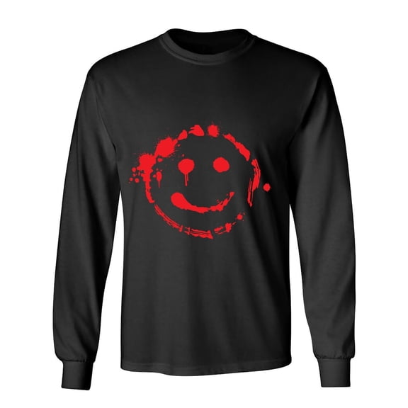 Smile Bloody Sarcastic Humor Novelty Men's Long Sleeve Shirts