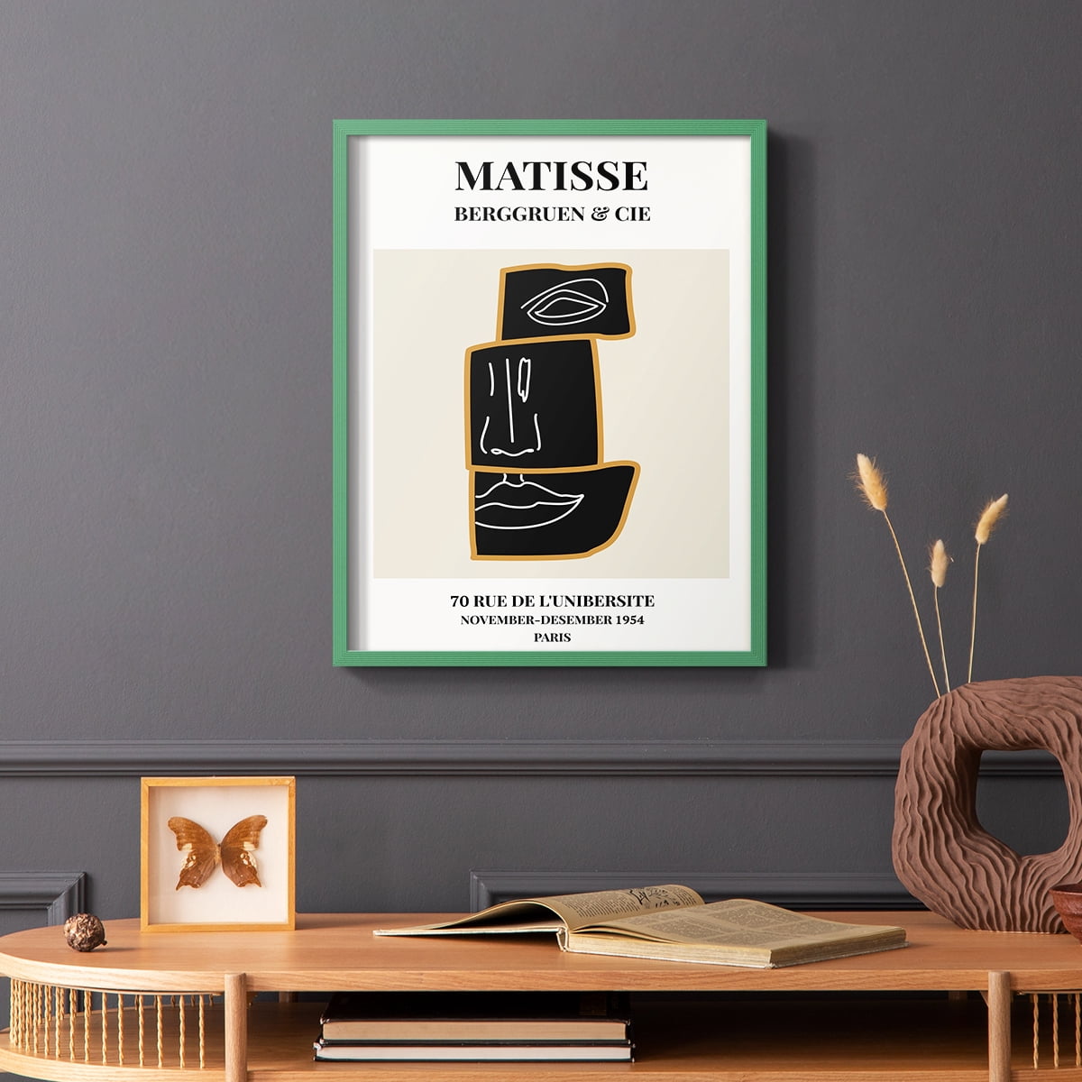 Matisse CXLII Framed Print in Green Solid Wood 22 x 28 Framed Print