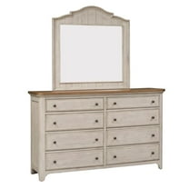 Pemberly Row Modern / Contemporary Reimagined White Dresser & Mirror
