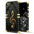 thumbnail image 2 of FKBRCL4U Compatible with Samsung Galaxy S23 Case, Black Leather Background Gold Music Notes Luxury Golden Decoration for Girl Women Soft TPU Shockproof Protective Hard PC Back, 2 of 7