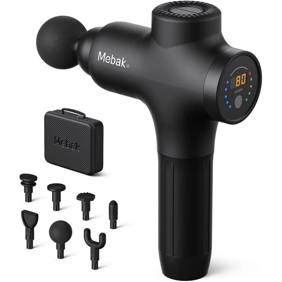 Pistola de masaje Mebak 3 Deep Tissue para atletas con 6 cabezales