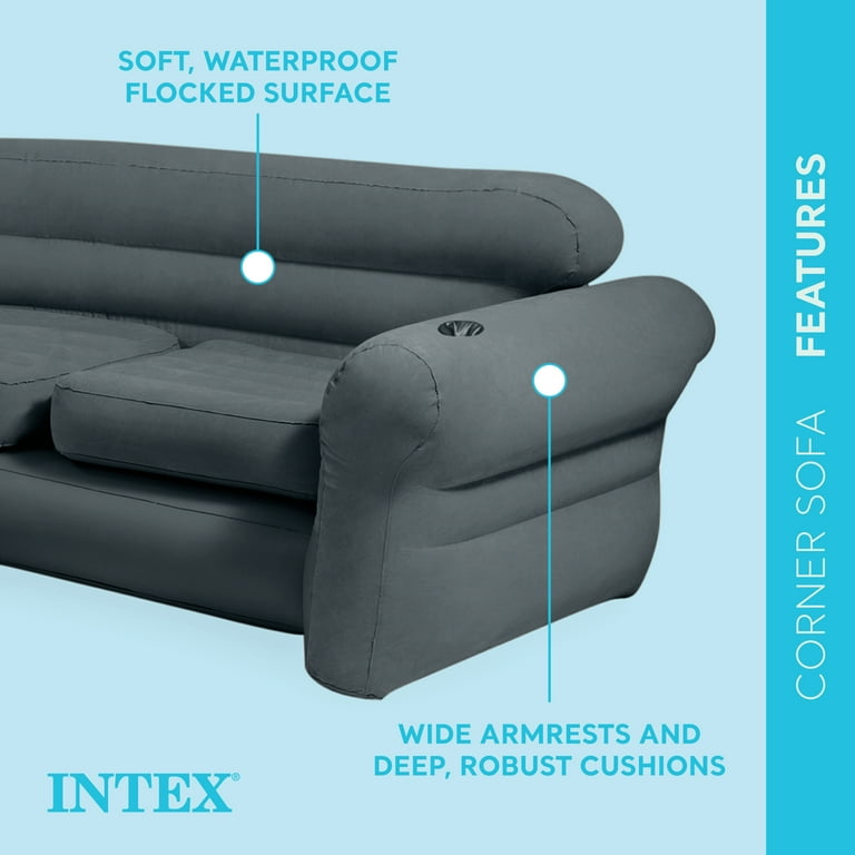 Intex Inflatable Corner Sofa with Lounge Chair & Ottoman Set
