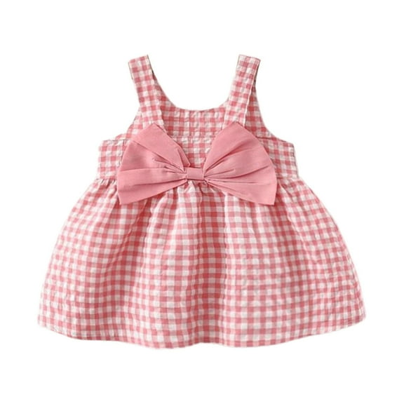 Zwiiyzr 3M-3T Infant Baby Girl Tutu Summer Dress Sleeveless Casual Floral Backless Princess Dresses Swing Sundress With Hat Beachwear Pink