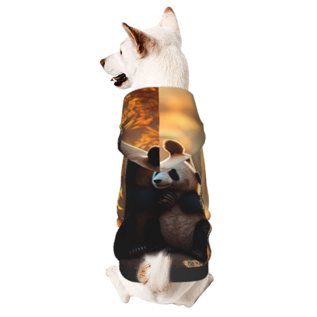 Balery Maple Forest Panda Sudadera con Capucha para Perros Pequeños – Ropa para Mascotas, Disfraz para Perros y Gatos, Ideal para Fiestas y Cosplay-X-Small