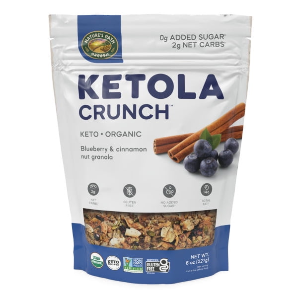 Ketola Crunch Organic Nut Granola, Keto and Gluten Free, Blueberry and Cinnamon, 8 oz