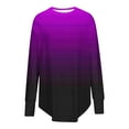 thumbnail image 3 of Kaemgyyd Tops for Women Trendy Gradient Long Sleeve Tunic Tee Casual Oversized Crew Neck Shirts with Thumb Holes, 3 of 5