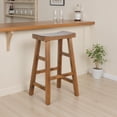 thumbnail image 6 of Marv Barstool Set of 2, Saddle Seat, Rustic Oak Mahogany Wood, 30 Inch, 6 of 6