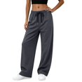 thumbnail image 6 of PInxai Womens Pants Drawstring Elastic Waisted Casual Athletic Trousers Loose Fitting Running Pants with Pockets,Dark Gray,M, 6 of 7