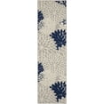 thumbnail image 3 of Nourison Aloha Indoor/Outdoor Tropical Floral Ivory/Navy 2' x 6' Area Rug, (6' Runner), 3 of 12