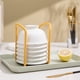 thumbnail image 5 of Organizador de tazones, soportes de platos ajustables, organizador de platos retráctil con asa for encimera de cocina, 5 of 6