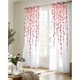 thumbnail image 5 of Red Polka Dots Sheer Curtains 63 Inch Length 2 Panels Set for Living Room/Bedroom, Vintage Abstract Art Watercolor Kitchen Curtains Grommet Semi-Sheer Curtains Drapes Window Treatments 42"x63"x2, 5 of 7