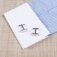 thumbnail image 2 of Gemelos con diseño de oso plateado para hombre, cobre, 21,5 mm x 11 mm, 2 of 3