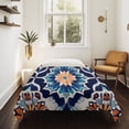 thumbnail image 4 of Orange Blue Small Tapestry for Bedroom Wall Hanging Tapestry,Morocco Boho Abstract Floral Ethnic Tribal Ceiling Backdrop Tapestries Poster Blanket Wall Decor for Teens Room Living Room Dorm 23" x 28", 4 of 8