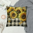 thumbnail image 2 of Qinduosi  Decorative Sunflower Pillow Cover, Yellow Black Buffalo Plaid Throw Pillow Cover, Farmhouse Sunflower Decor for Home Outdoor Sofa Couch, Fall Flower Pillow case (No Insert) White, 2 of 5