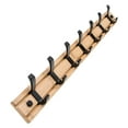 thumbnail image 4 of Wall Mounted Coat Rack Coat Rack Coat Hanger for Bathroom Entryway Bedroom Robes Wood 7 Hooks, 4 of 8