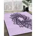 thumbnail image 3 of Ahgly Company Machine Washable Indoor Square Transitional Purple Flower Purple Area Rugs, 3' Square, 3 of 7
