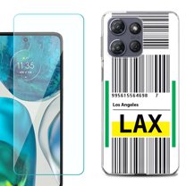 For Motorola Moto G 5G 2025 Phone Case Cover with Tempered Glass Screen Protector, by OneToughShield - Airport Tag / Los Angeles