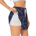 thumbnail image 3 of Lsque Cute Line Fish Printed Women's Running Shorts with Liner Pockets,Elastic Quick Dry Workout Athletic Gym Yoga Shorts,Womens High Waist Shorts-X-Large, 3 of 9