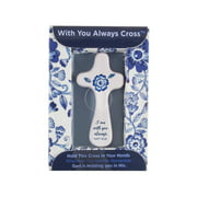 DaySpring I Am with You Always, Blue & White Handheld Wooden Cross, 781043184