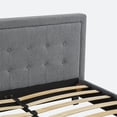 thumbnail image 2 of Naomi Home Lisa Button-Tufted Woven Platform Bed-Color:Gray,Size:Full, 2 of 9