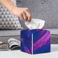 thumbnail image 5 of Goofa Neon Gradient Blue Tissue Box Cover PVC Leather Tissue Holder Square Facial Tissue Case Facial Paper Organizer Dispenser for Bathroom, Vanity Countertop, 5 of 8