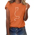 thumbnail image 2 of YLHFASHION Hauts pour Femmes Mode Manches 3/4 Col Rond Chemises Décontractées Tendance Blouses Imprimées Plissées devant t-Shirts Soldes Aujourd'hui Liquidation T-shirt à Manches Courtes pour Femmes, 2 of 5