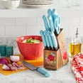 thumbnail image 2 of The Pioneer Woman 11-Piece Stainless Steel Knife Block Set, Light Blue, 2 of 5