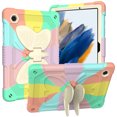 thumbnail image 2 of For Samsung Galaxy Tab A8 10.5-inch SM-X200 X205 X207 (2022), Kids Friendly Cute Tablet Case ,Rugged 3-Layers Shockproof Protection Butterfly 3D Kickstand Cover With Shoulder Strap,Beige+Rosegold, 2 of 8