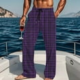 thumbnail image 6 of Ashirexll Winter Pajamas for Men, Mens Pajama Pants, Plaid Print Elastic Waist Loose Straight Leg Loungewear Pants Fashion Casual Vintage Style, 6 of 7