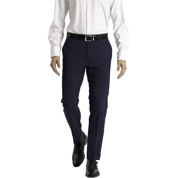 Calvin Klein Mens Skinny fit Dress Pants 34 / 32 Navy Blue Solid Stretch