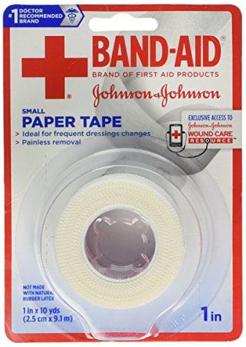 3 Pack Johnson & Johnson Band-Aid Small Paper Tape Wound Care 1 in x 10 Yds Each