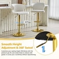 thumbnail image 4 of JUFU Bar Stools Set of 2, Extra Large Adjustable Swivel Bar Stools with Wide Seat & High Back, PU Leather Counter Height Bar Chairs with Footrest for Kitchen Island, 4 of 8