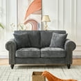 thumbnail image 2 of Chesterfield Chenille Loveseat, 63" Upholstered Cloud Couch with Rolled Arms and Nailhead Trim, 2 Seater Deep Seat Sofa for Living Room, Gray, 2 of 8