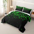 thumbnail image 3 of jejeloiu Green Pixel Twin Quilt Set Kids,Abstract Geometric Plaid Twin Coverlet Set For Boys,2-Piece, 3 of 7