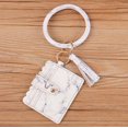 thumbnail image 1 of Wristlet Bracelet Keychain Circle Key Ring Pocket Credit Card Holder Circle Key Ring Tassel Keychains Bangle Purse for Women 23#, 1 of 6