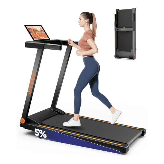 Superun 4-in-1 Foldable Treadmill with Incline, 300 LBS Capacity Running Treadmills for Home Small Spaces with Handles, 3.0 HP Folding Treadmill with Smart APP