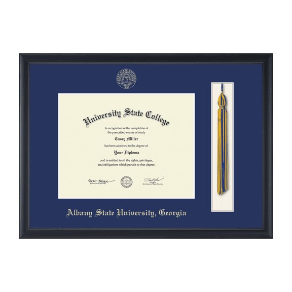 Framerly - Albany State Tassel Diploma Frame with Royal Blue Mat