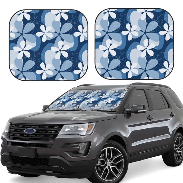 Vsdgher Flower Print Car Windshield Sun Shade, Reflective Sunshade Window Sunshade Sun Visor Protector Fit for Cars,Trucks,SUVs-Large