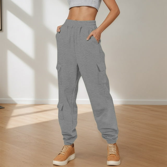 Women's Casual Pants Drawstring Design Utility Joggers Comfortable Long Length Bottoms Ideal for Daily Activities