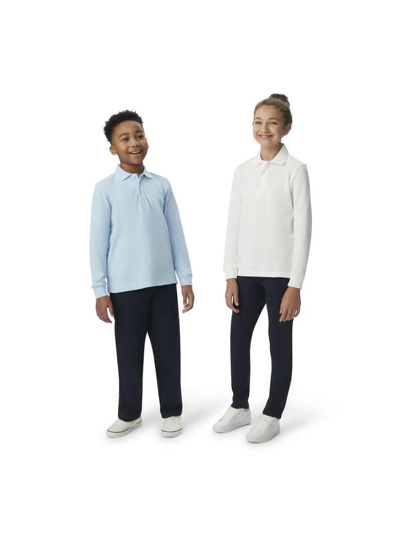 French Toast, Boys School Uniform Long Sleeve Pique Polo, Sizes 4