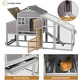 thumbnail image 5 of Aivituvin 73.4" Large Chicken Coop with Wheels for Outdoor, Mobile Chicken House with Nest Box & Removable Tray for 2-5 Chickens, Weatherproof Poultry Cage, Gray, 5 of 8