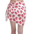 thumbnail image 3 of Zufioo Strawberry Print Women's Beach Short Wrap Skirt, Short Quick-drying Wrap Skirt, Swimsuit Cover-up Sun Protection Cape, Suitable for Beach, Pool-One Size, 3 of 5