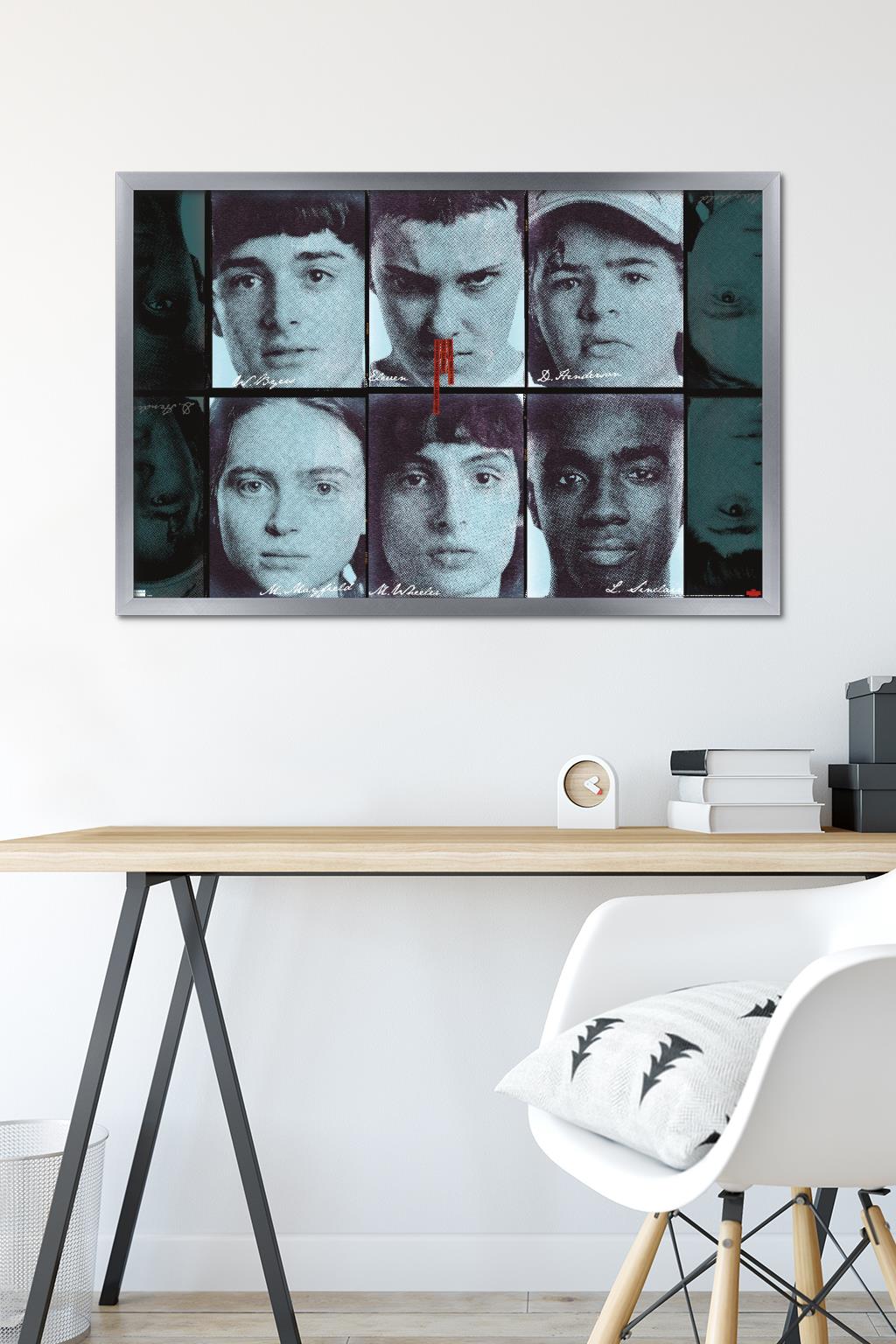 Netflix Stranger Things: Season 4 - Group Faces Wall Poster, 22.375" x 34" Framed