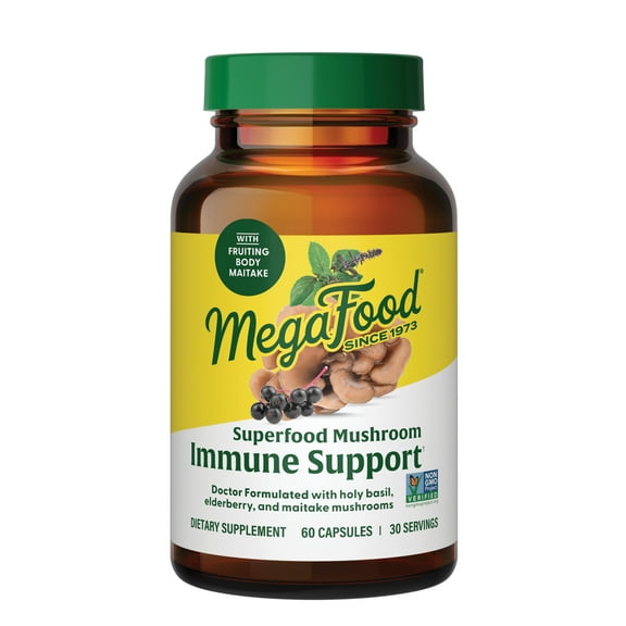 MegaFood Superfood Mushroom Immune Support - Elderberry & Holy Basil - Vegan - 30 Servings