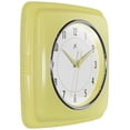 thumbnail image 3 of Infinity Instruments Retro Square Yellow Wall Clock, 9.25", 3 of 5