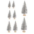 thumbnail image 3 of Worallymy Mini árbol de Navidad para el hogar oficina mesa mini árbol adorno con base redonda decoración de vacaciones plata Worallymy JD735810692, 3 of 7