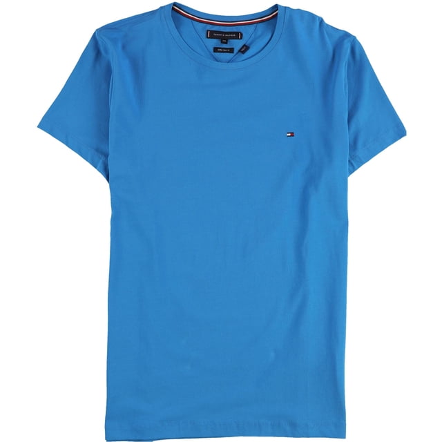 Tommy Hilfiger Mens Stretch Cotton Basic T-Shirt, Blue, Large