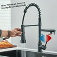 thumbnail image 5 of Black Kitchen Sink Faucet Pull Down Sprayer Single Handle 1Hole Swivel Mixer Tap, 5 of 12