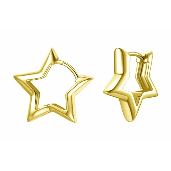 2 Aretes Oro 14k Arracadas Estrella para Mujer Xtellar dorado